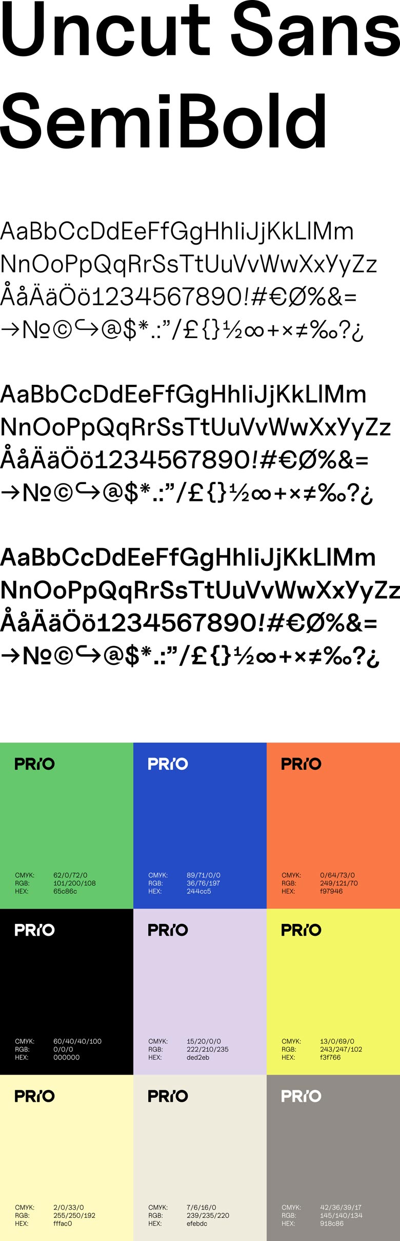 Prio - Typografi och färger